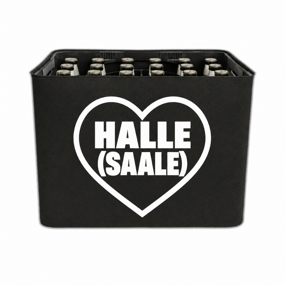 KistenBlende Halle (Saale) Stadt mit Herz auf Bierkasten