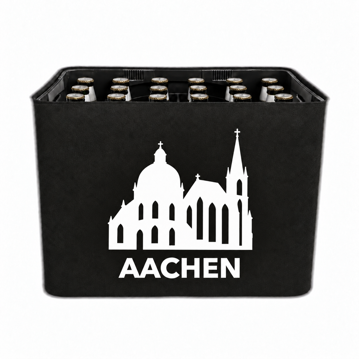 KistenBlende Aachen Stadt Silhouette 2 auf Bierkasten