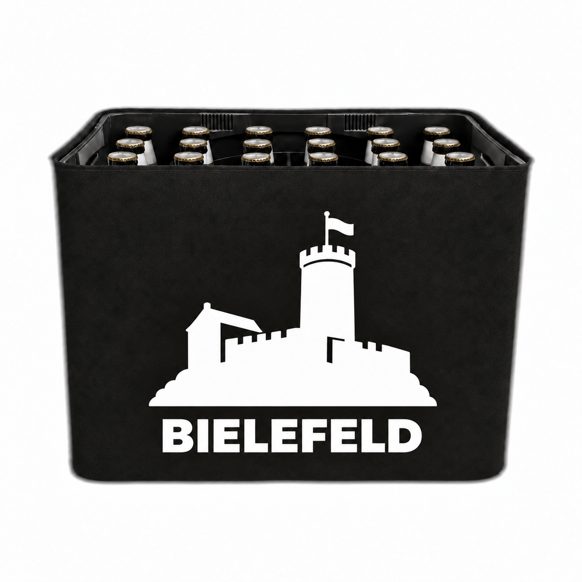 KistenBlende Bielefeld Stadt Silhouette 2 auf Bierkasten