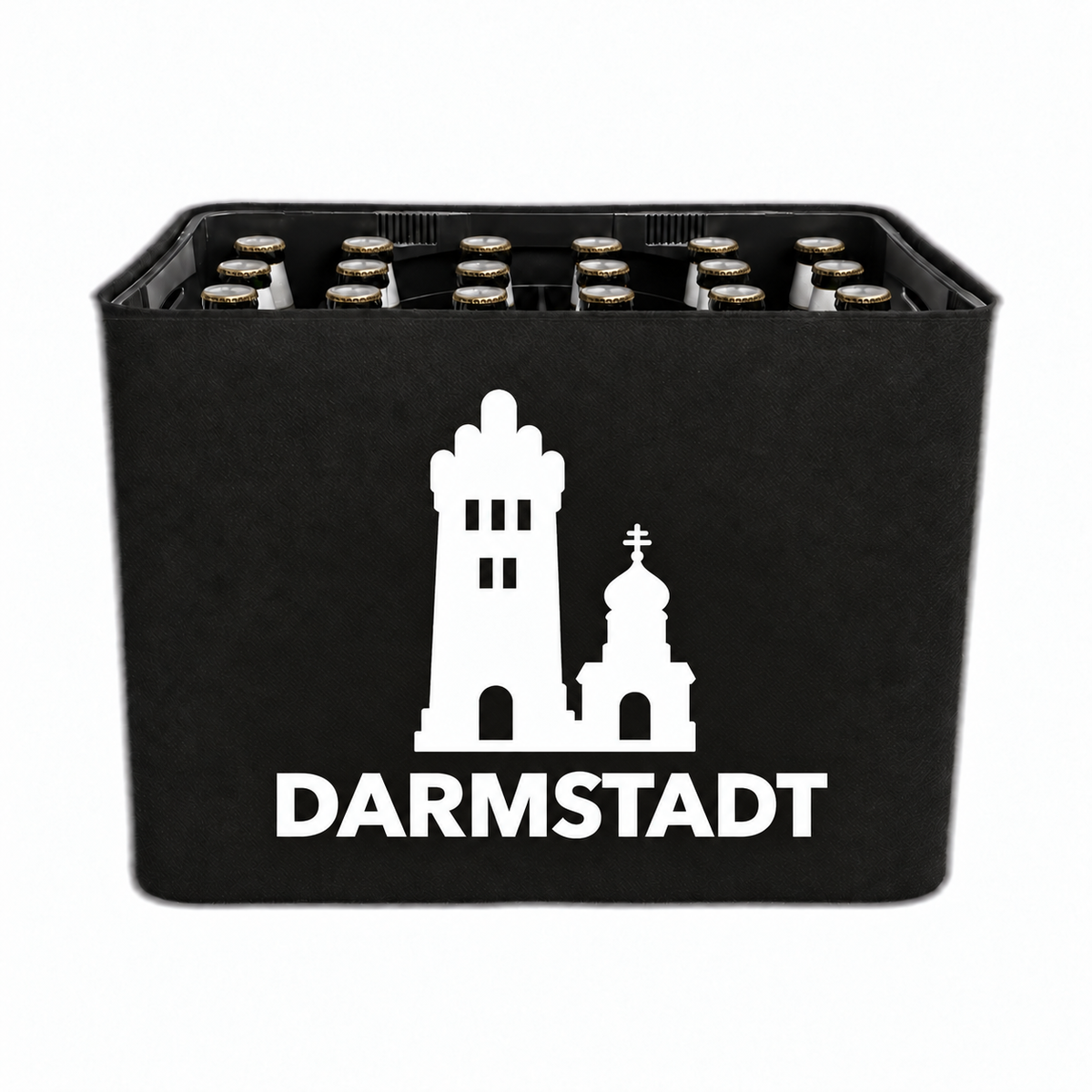 KistenBlende Darmstadt Stadt Silhouette 2 auf Bierkasten