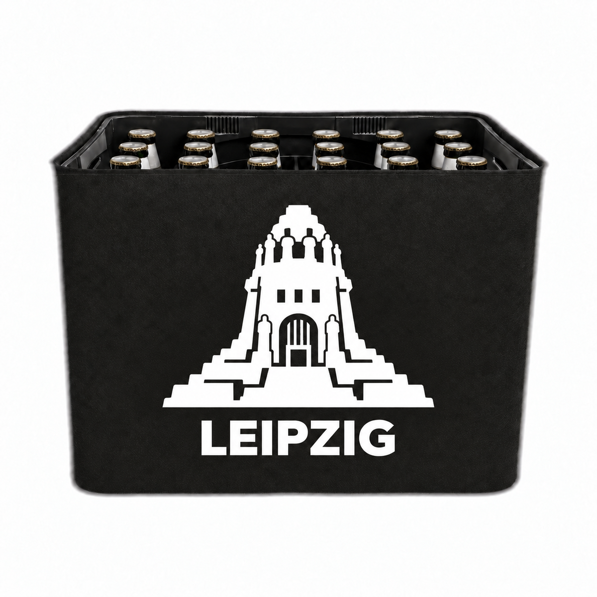 KistenBlende Leipzig Stadt Silhouette 2 auf Bierkasten