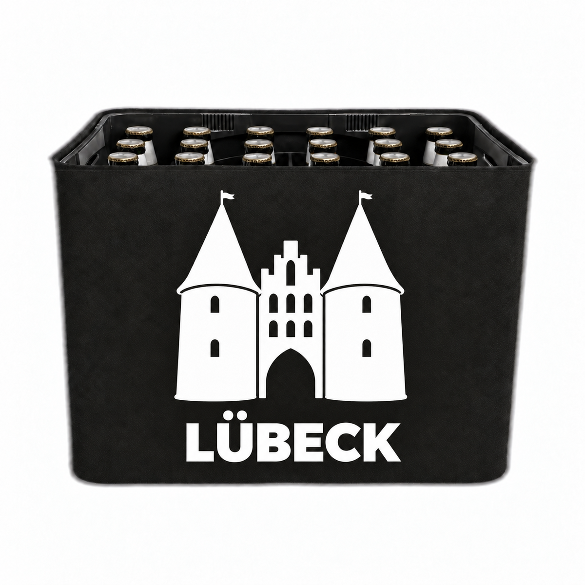 KistenBlende Lübeck Stadt Silhouette 2 auf Bierkasten