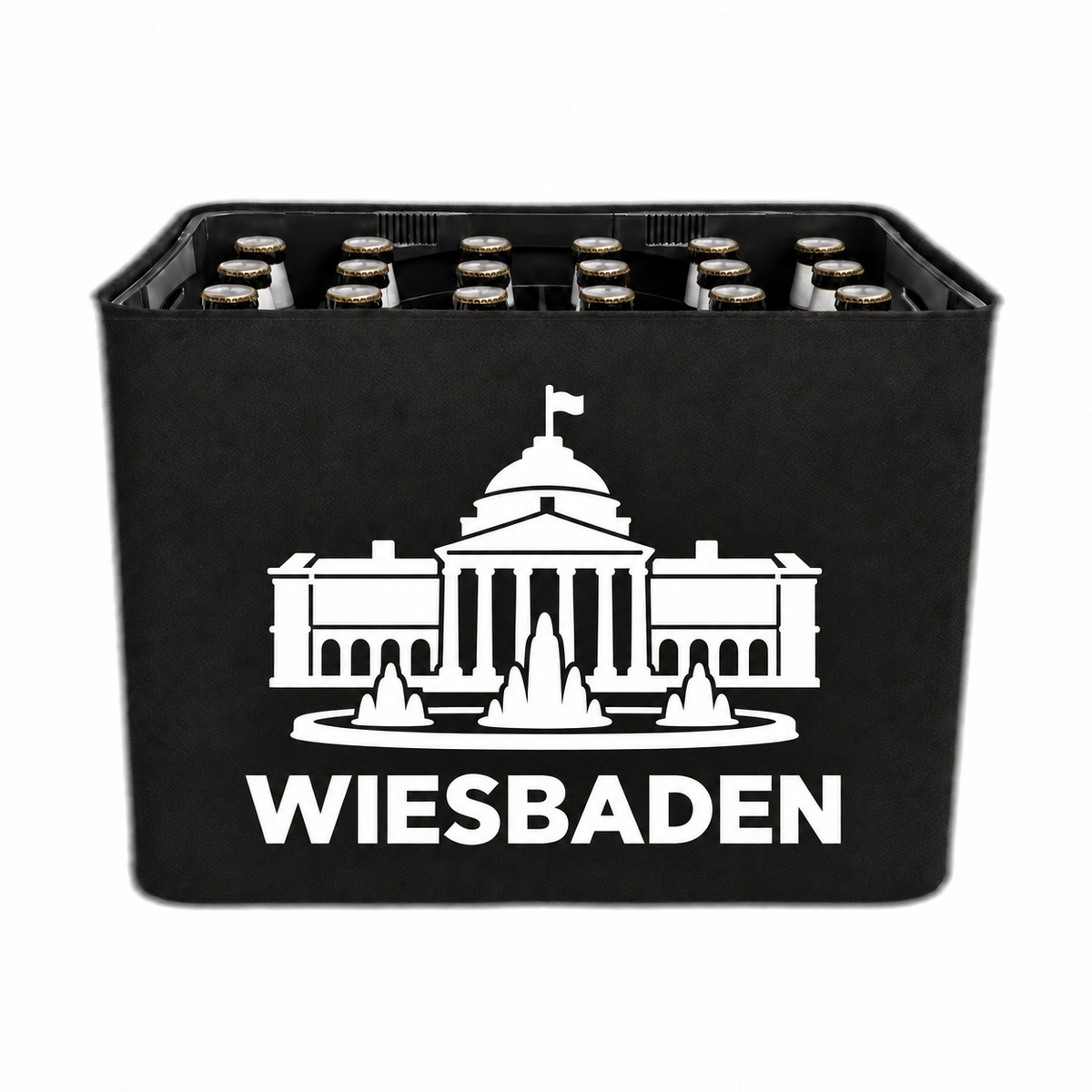 KistenBlende Wiesbaden Stadt Silhouette 2 auf Bierkasten