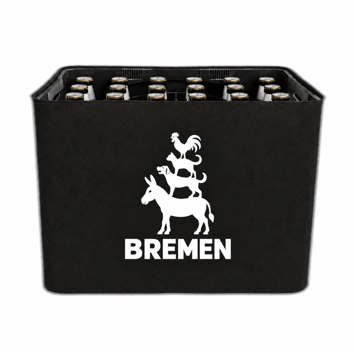 KistenBlende Bremen Stadt Silhouette auf Bierkasten