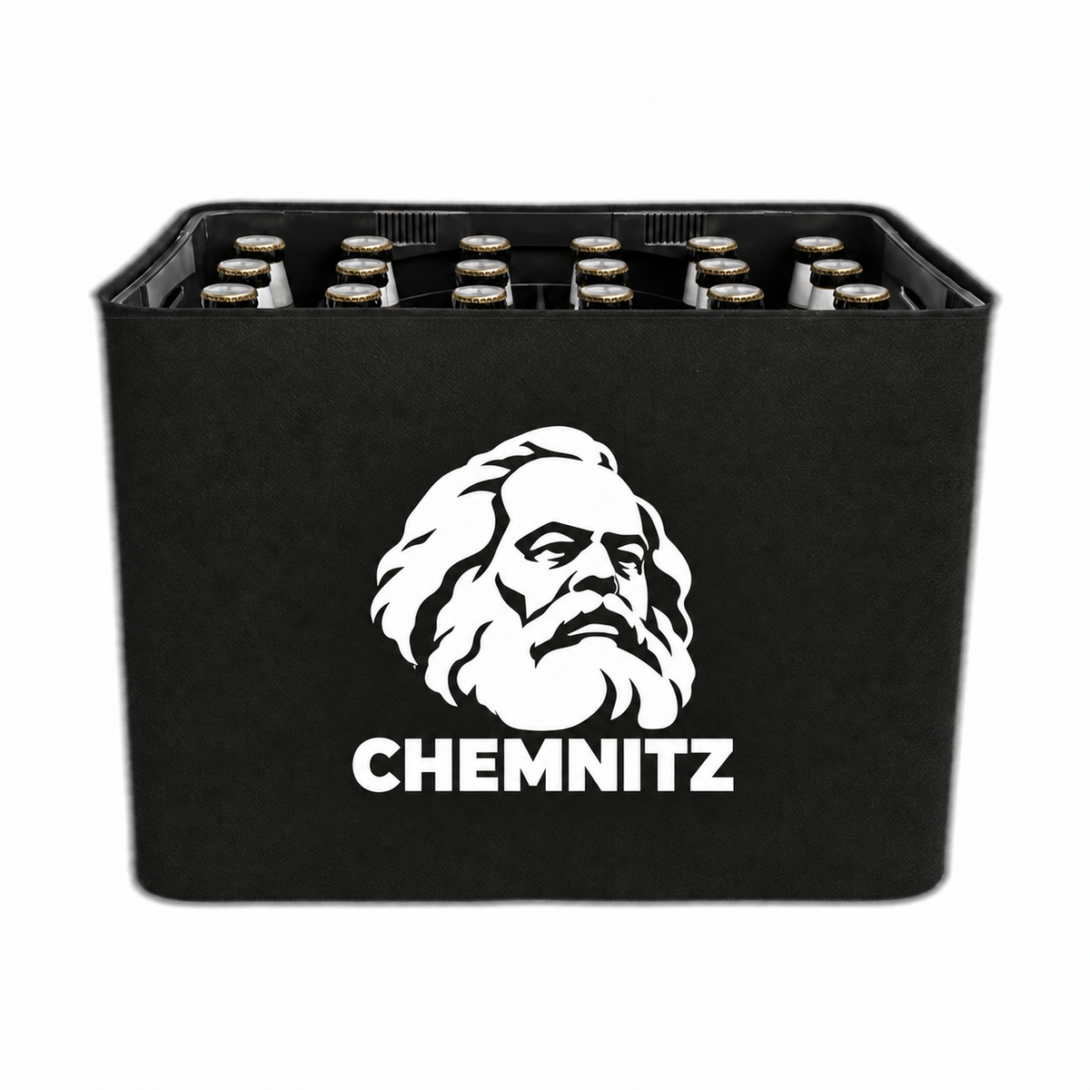 KistenBlende Chemnitz Stadt Silhouette auf Bierkasten