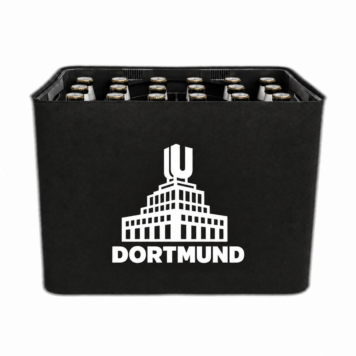 KistenBlende Dortmund Stadt Silhouette auf Bierkasten