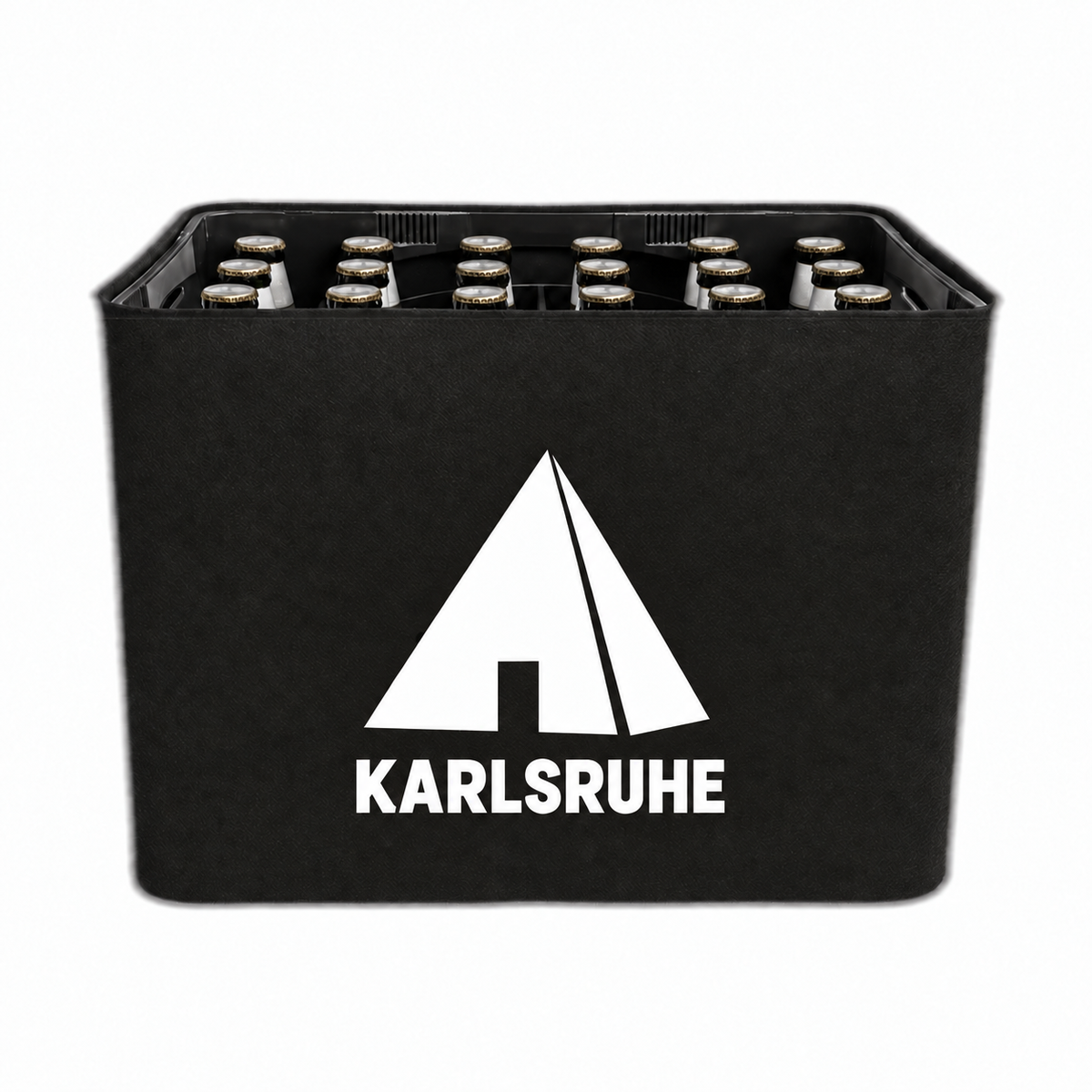 KistenBlende Karlsruhe Stadt Silhouette auf Bierkasten