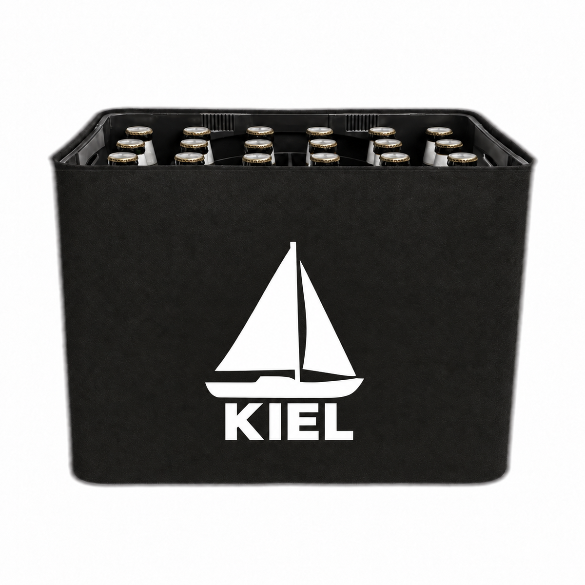 KistenBlende Kiel Stadt Silhouette auf Bierkasten