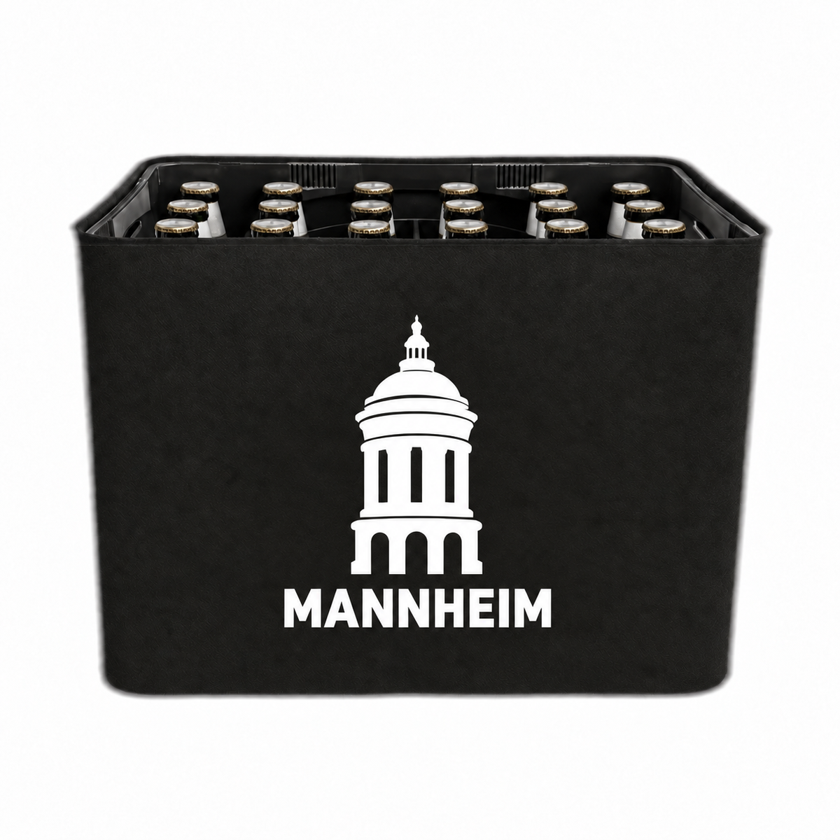 KistenBlende Mannheim Stadt Silhouette auf Bierkasten