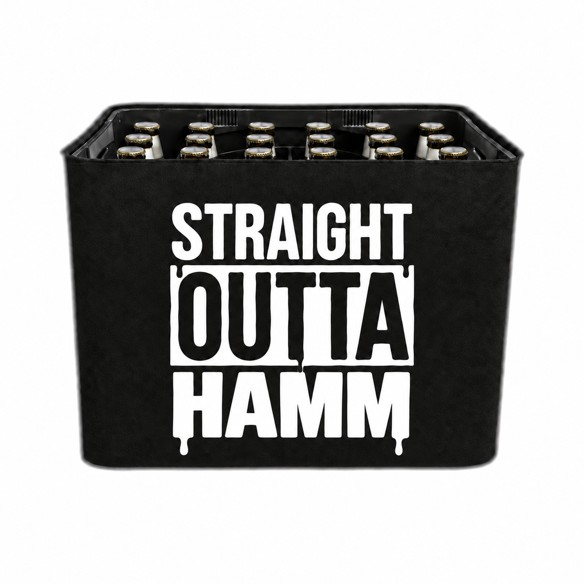 KistenBlende STRAIGHT OUTTA Hamm auf Bierkasten