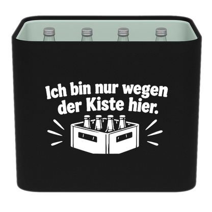 KistenBlende – Ich bin nur wegen der Kiste hier. – Wasserkiste GLAS 12 × 0,7 l