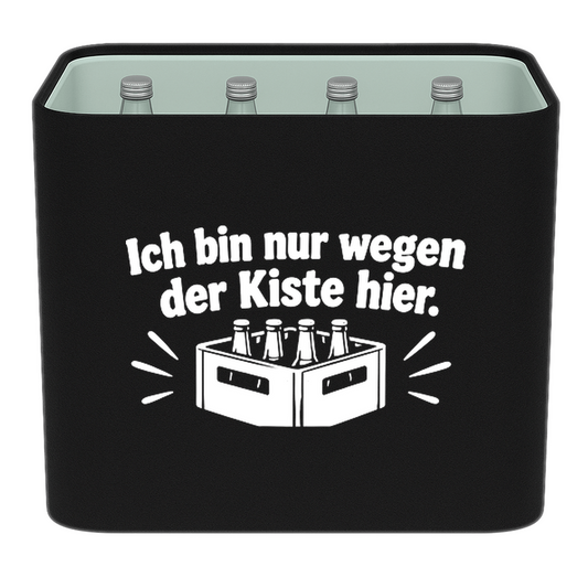 KistenBlende – Ich bin nur wegen der Kiste hier. – Wasserkiste GLAS 12 × 0,7 l