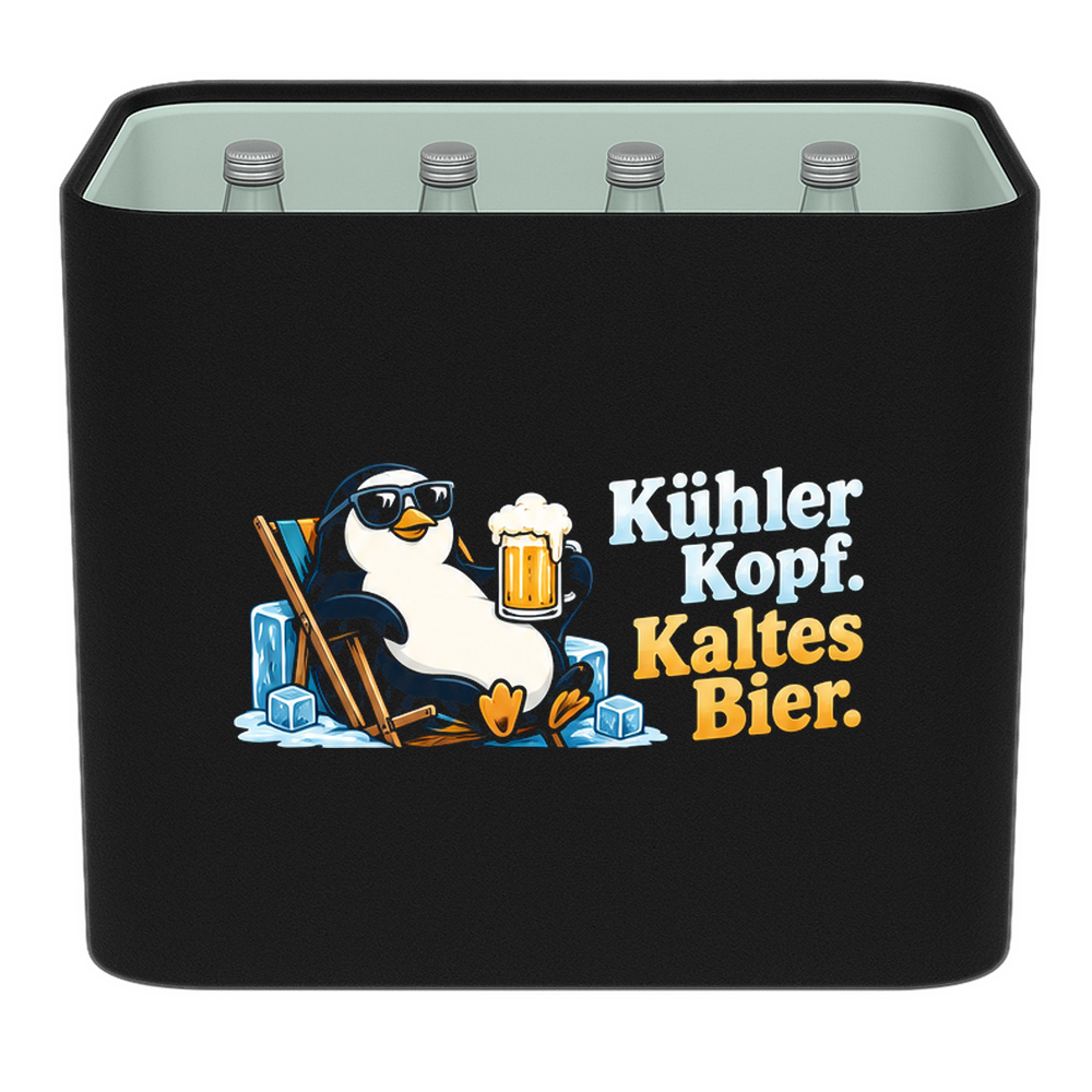 KistenBlende – Kühler Kopf. Kaltes Bier. – Wasserkiste GLAS 12 × 0,7 l