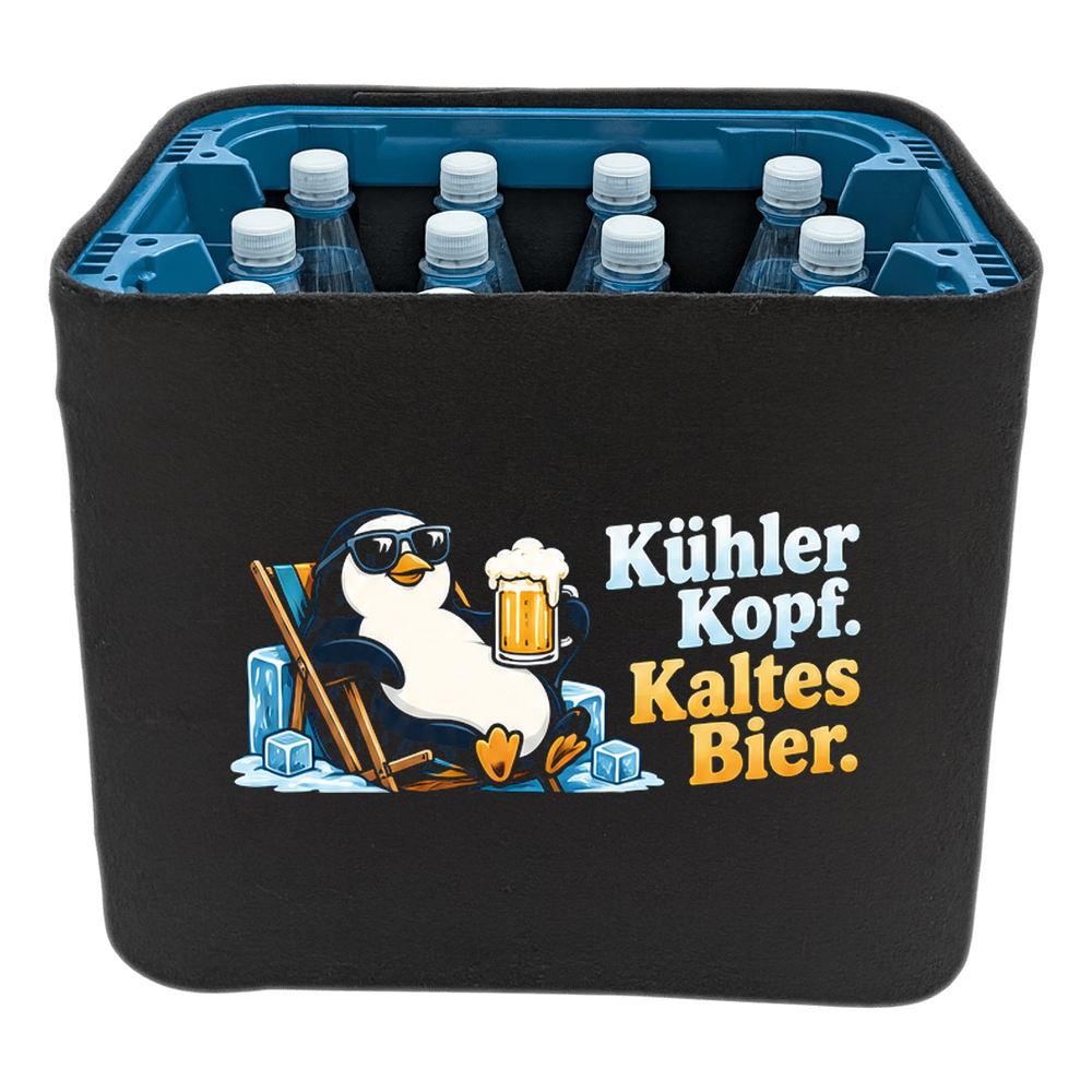 KistenBlende – Kühler Kopf. Kaltes Bier. – Wasserkiste PET 12 × 1 l
