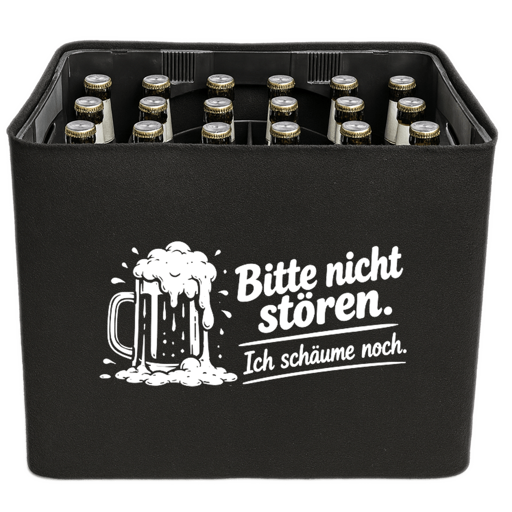 KistenBlende – Bitte nicht stören. Ich schäume noch. – Bierkasten 24 × 0,33 l und 20 × 0,5 l