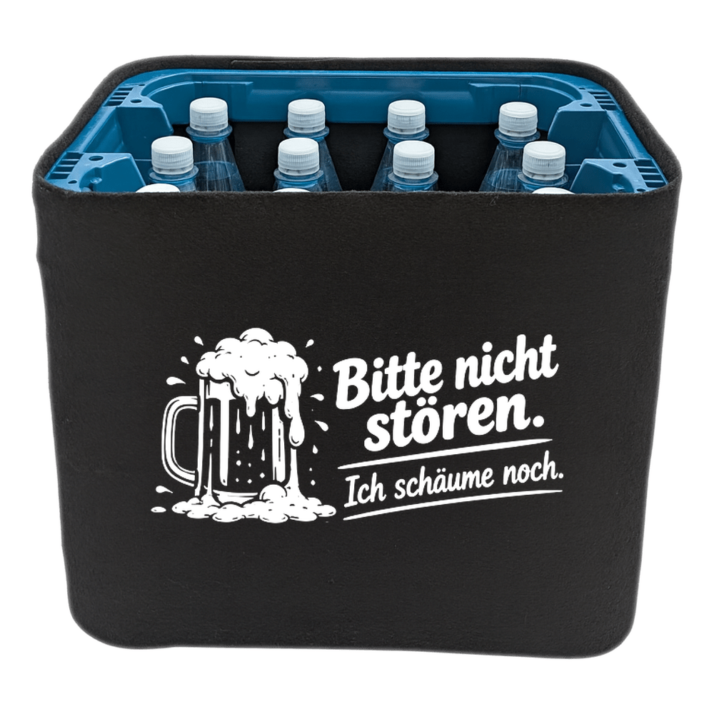KistenBlende – Bitte nicht stören. Ich schäume noch. – Wasserkiste PET 12 × 1 l