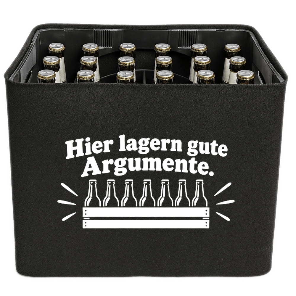 KistenBlende – Hier lagern gute Argumente. – Bierkasten 24 × 0,33 l und 20 × 0,5 l