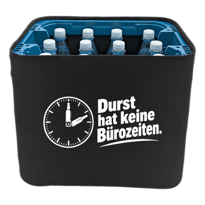KistenBlende – Durst hat keine Bürozeiten. – Wasserkiste PET 12 × 1 l