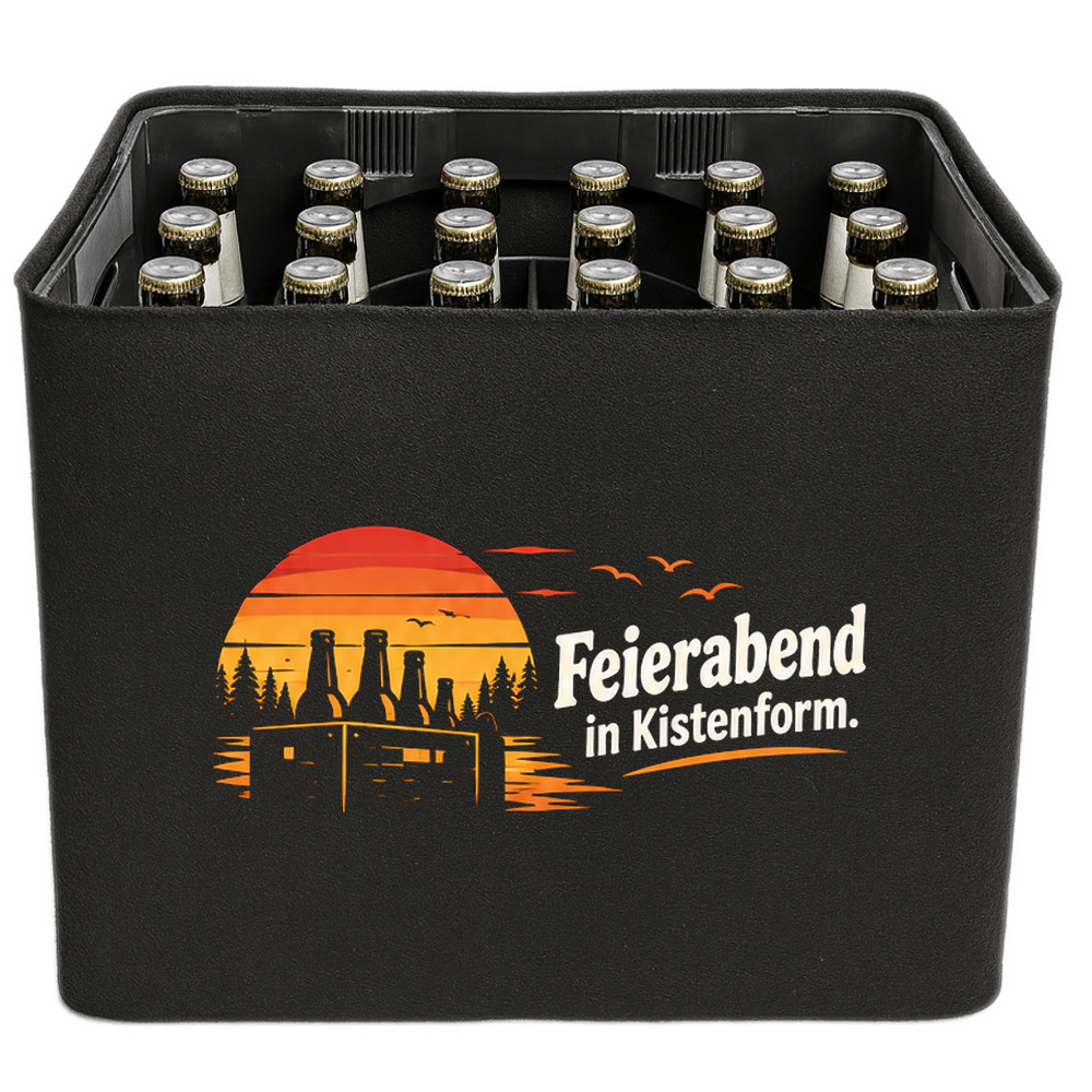 KistenBlende – Feierabend in Kistenform. – Bierkasten 24 × 0,33 l und 20 × 0,5 l