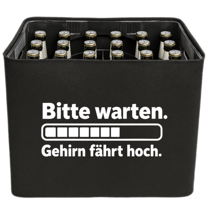 KistenBlende – Bitte warten. Gehirn fährt hoch. – Bierkasten 24 × 0,33 l und 20 × 0,5 l