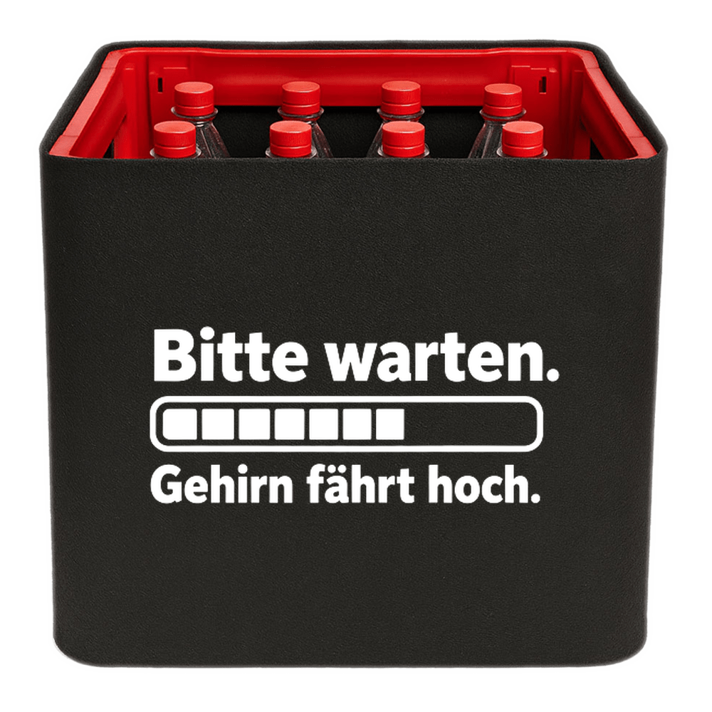 KistenBlende – Bitte warten. Gehirn fährt hoch. – Limonadenkiste PET 12 × 1 l