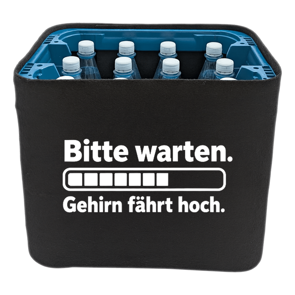 KistenBlende – Bitte warten. Gehirn fährt hoch. – Wasserkiste PET 12 × 1 l