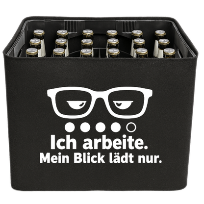 KistenBlende – Ich arbeite. Mein Blick lädt nur. – Bierkasten 24 × 0,33 l und 20 × 0,5 l
