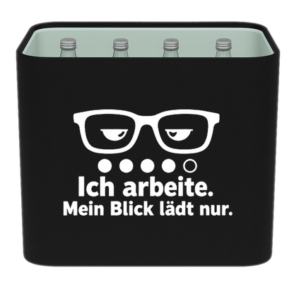 KistenBlende – Ich arbeite. Mein Blick lädt nur. – Wasserkiste GLAS 12 × 0,7 l