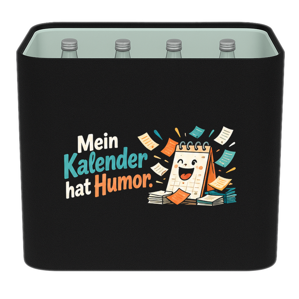KistenBlende – Mein Kalender hat Humor. – Wasserkiste GLAS 12 × 0,7 l