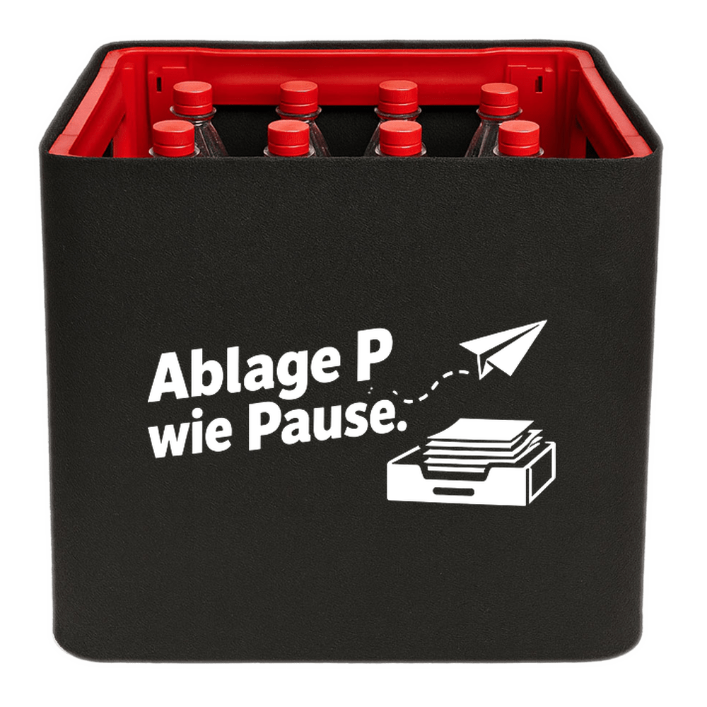 KistenBlende – Ablage P wie Pause. – Limonadenkiste PET 12 × 1 l