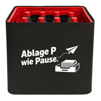 KistenBlende – Ablage P wie Pause. – Limonadenkiste PET 12 × 1 l