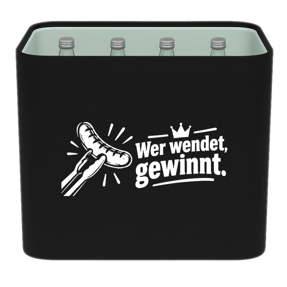 KistenBlende – Wer wendet, gewinnt. – Wasserkiste Glas 12 × 0,75 l
