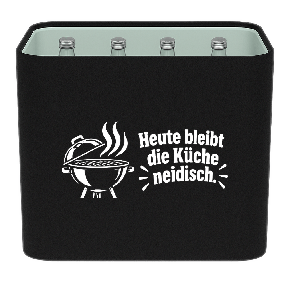 KistenBlende – Heute bleibt die Küche neidisch. – Wasserkiste Glas 12 × 0,75 l