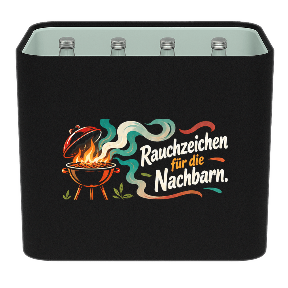 KistenBlende – Rauchzeichen für die Nachbarn. – Wasserkiste Glas 12 × 0,75 l