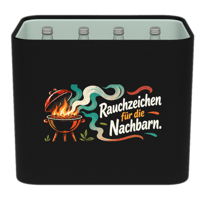 KistenBlende – Rauchzeichen für die Nachbarn. – Wasserkiste Glas 12 × 0,75 l