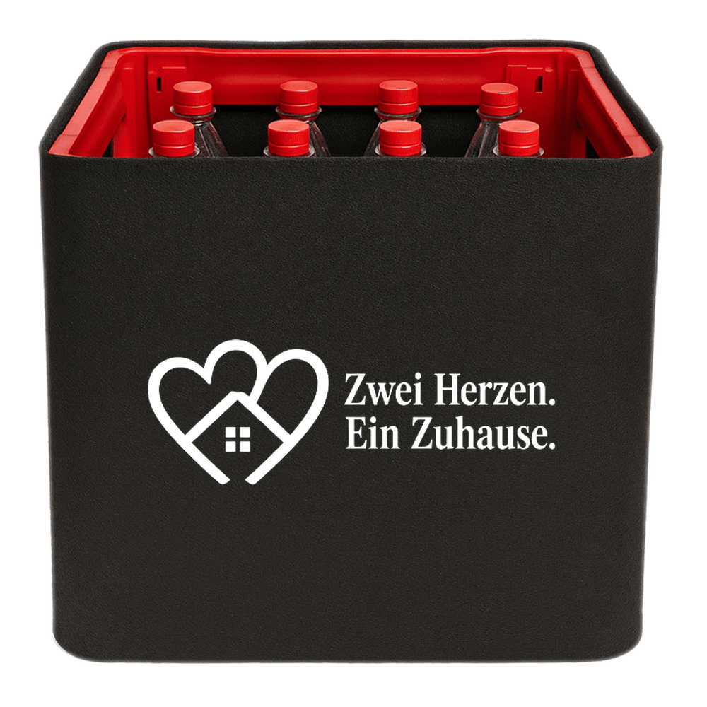KistenBlende – Zwei Herzen. Ein Zuhause. – Limonadenkiste PET 12 × 1 L