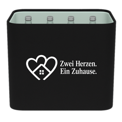 KistenBlende – Zwei Herzen. Ein Zuhause. – Wasserkiste GLAS 12 × 0,7 L