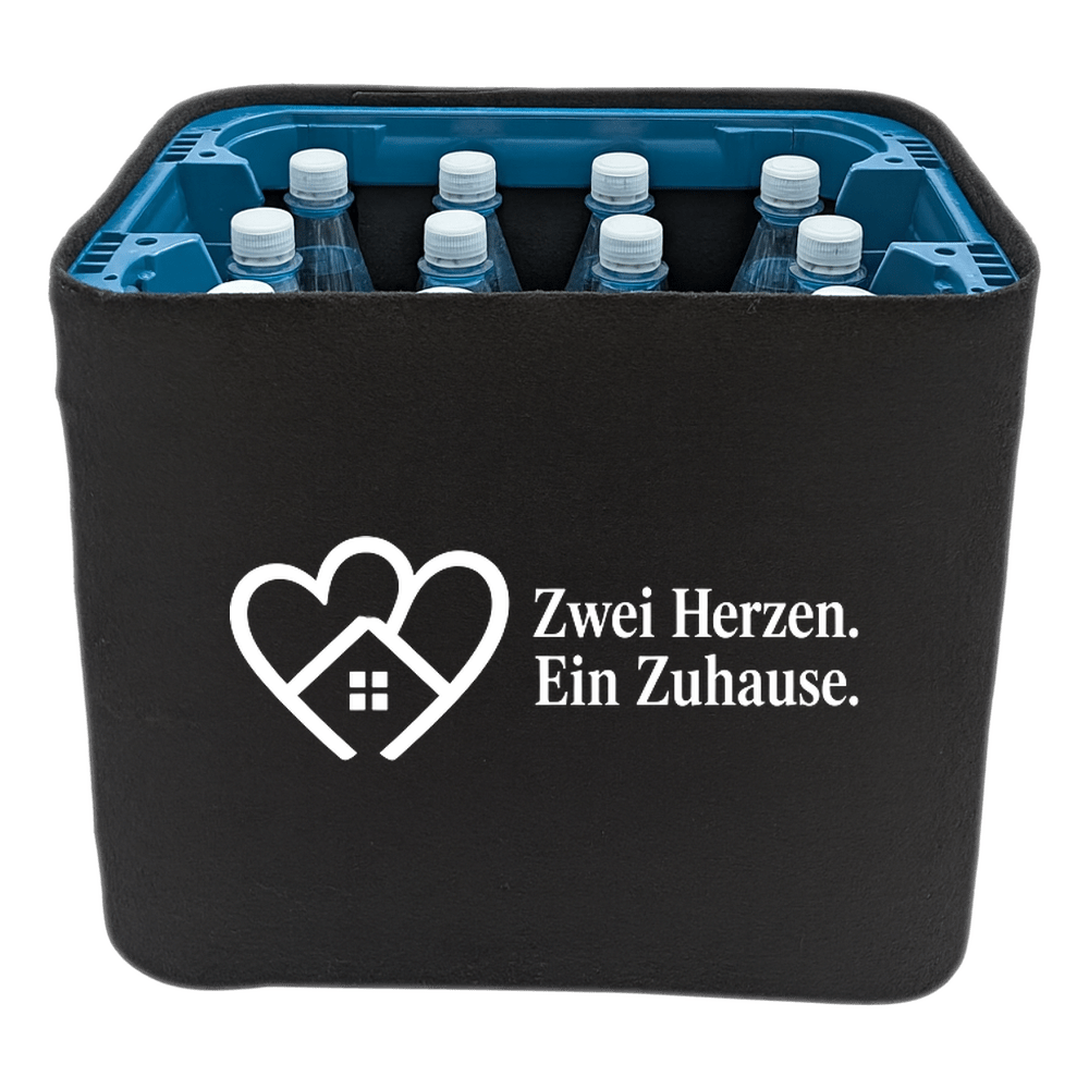 KistenBlende – Zwei Herzen. Ein Zuhause. – Wasserkiste PET 12 × 1 L