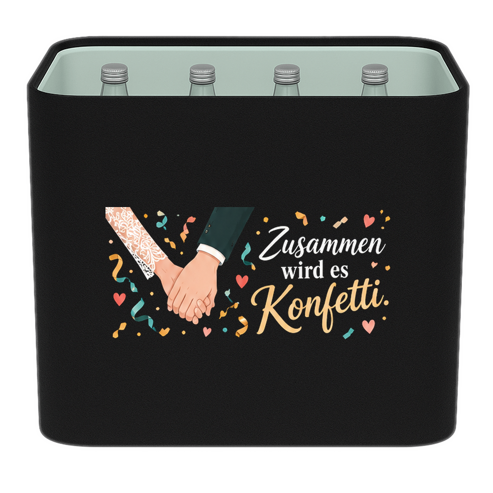 KistenBlende – Zusammen wird es Konfetti. – Wasserkiste GLAS 12 × 0,7 L