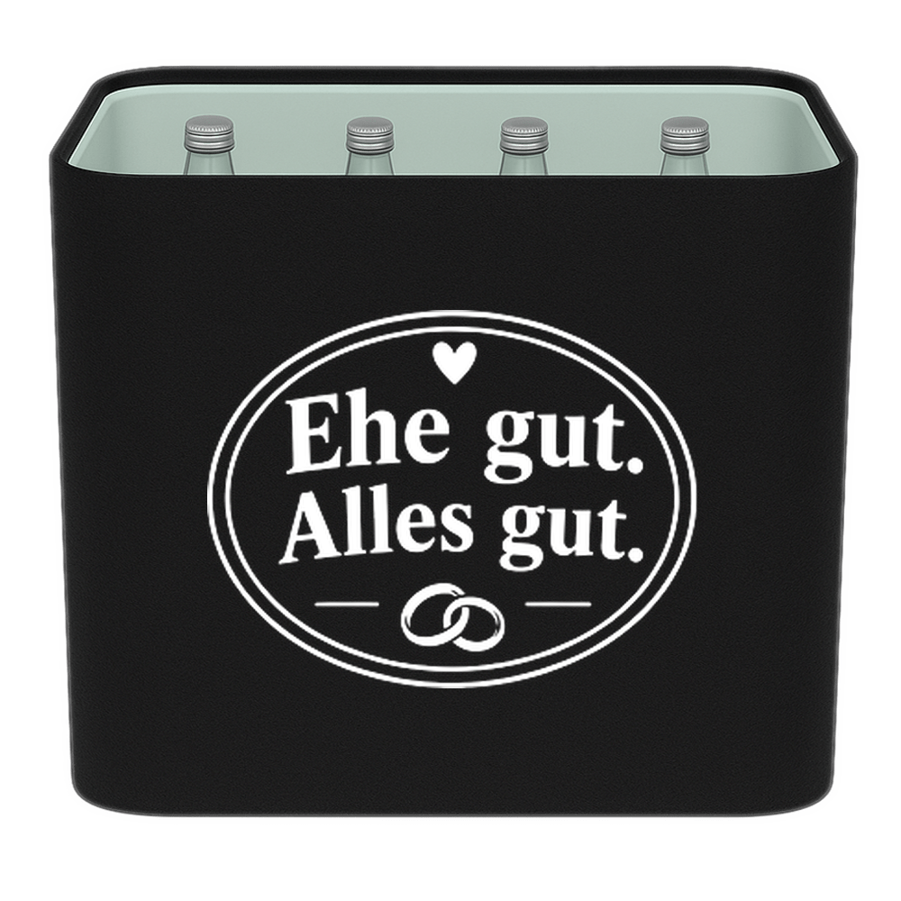 KistenBlende – Ehe gut. Alles gut. – Wasserkiste GLAS 12 × 0,7 L