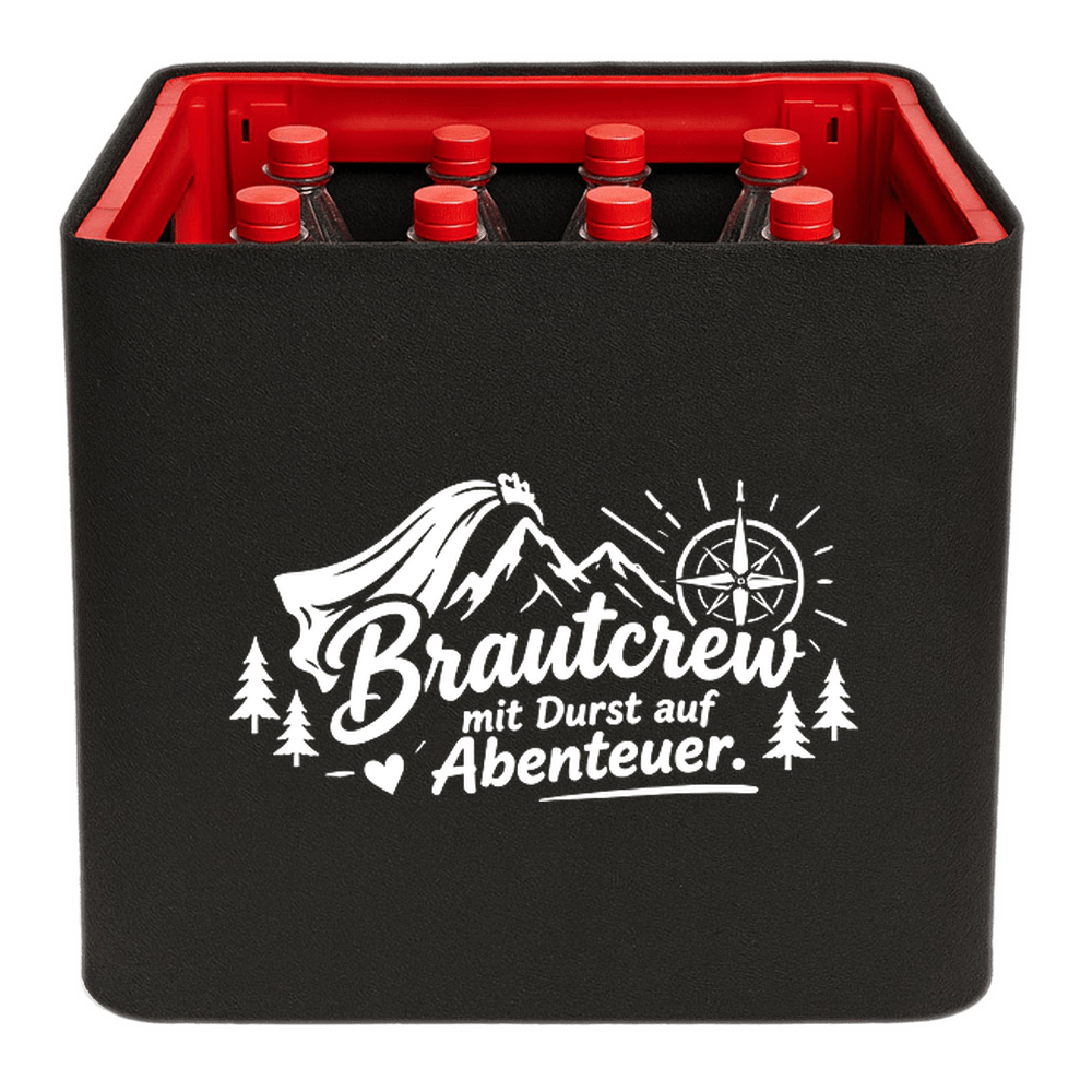 KistenBlende – Brautcrew mit Durst auf Abenteuer. – Limonadenkiste PET 12 × 1 L