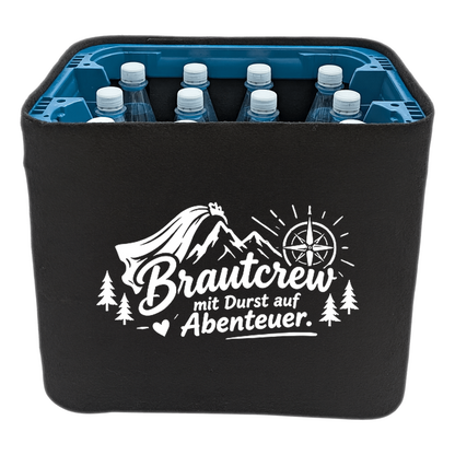 KistenBlende – Brautcrew mit Durst auf Abenteuer. – Wasserkiste PET 12 × 1 L