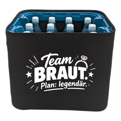 KistenBlende – Team Braut. Plan: legendär. – Wasserkiste PET 12 × 1 L