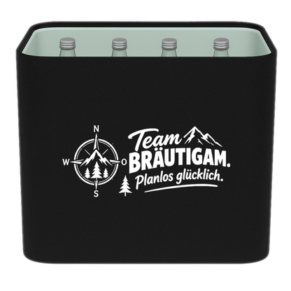 KistenBlende – Team Bräutigam. Planlos glücklich. – Wasserkiste GLAS 12 × 0,7 L