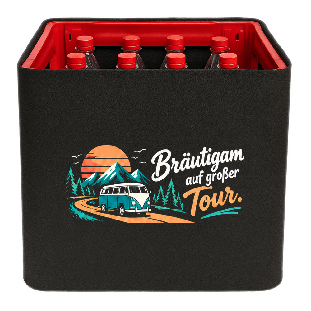 KistenBlende – Bräutigam auf großer Tour. – Limonadenkiste PET 12 × 1 L