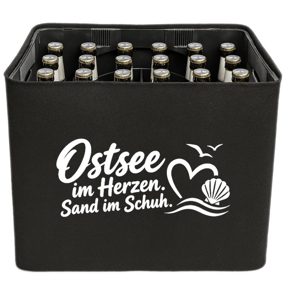 KistenBlende – Ostsee im Herzen. Sand im Schuh. – Bierkasten 24 × 0,33 l und 20 × 0,5 l
