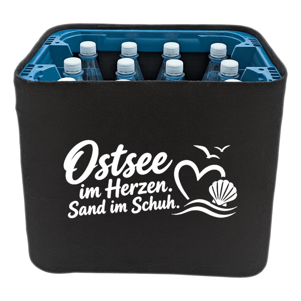 KistenBlende – Ostsee im Herzen. Sand im Schuh. – Wasserkiste PET 12 × 1 l