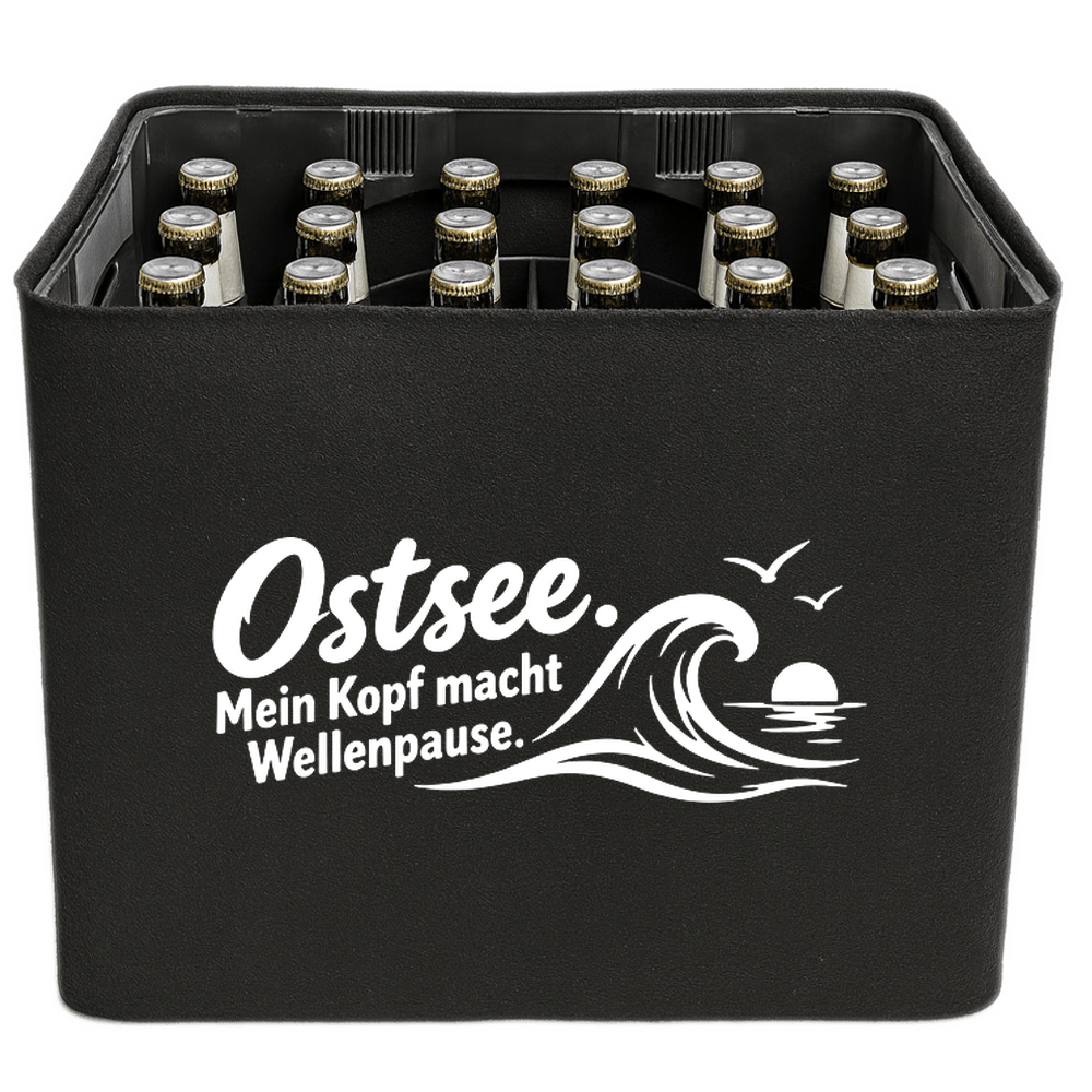 KistenBlende – Ostsee. Mein Kopf macht Wellenpause. – Bierkasten 24 × 0,33 l und 20 × 0,5 l