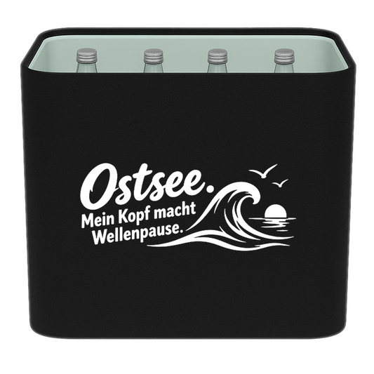 KistenBlende – Ostsee. Mein Kopf macht Wellenpause. – Wasserkiste Glas 12 × 0,75 l