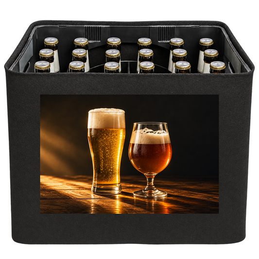 KistenBlende Gläser im Abendlicht – BIER 24